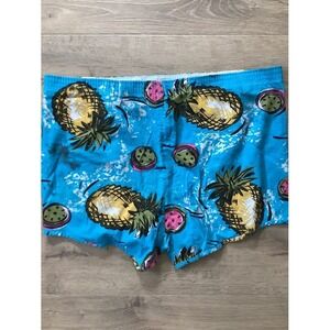 Vintage Tex-A-Sport Mens Pineapple Watermelon Fruit Print Swim Trunks Blue Sz 40